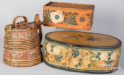 TWO SCANDINAVIAN PAINTED BOXES,