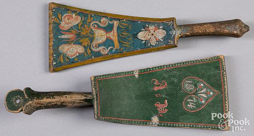 TWO SCANDINAVIAN PAINTED BUTTER