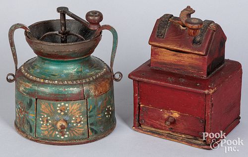 TWO SCANDINAVIAN PAINTED COFFEE