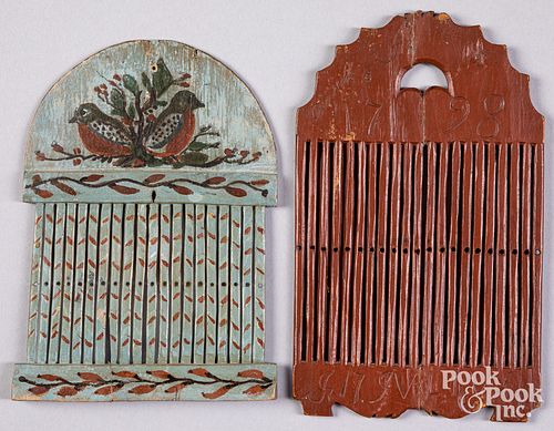 TWO SCANDINAVIAN PAINTED TAPE