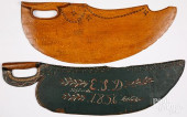 TWO SCANDINAVIAN SCUTCHING KNI