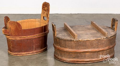 TWO SCANDINAVIAN STAVED TUBS,