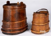 TWO SCANDINAVIAN WOOD BUCKETS,