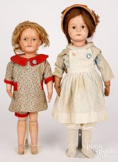 TWO SCHOENHUT PAINTED WOOD DOL