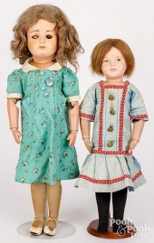 TWO SCHOENHUT PAINTED WOOD DOL