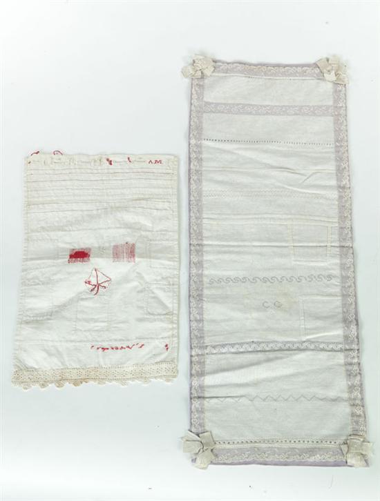 TWO SCHOOL GIRL NEEDLEWORKS. 