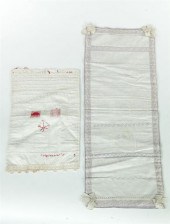 TWO SCHOOL GIRL NEEDLEWORKS.
