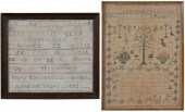 Two Schoolgirl Needleworks one