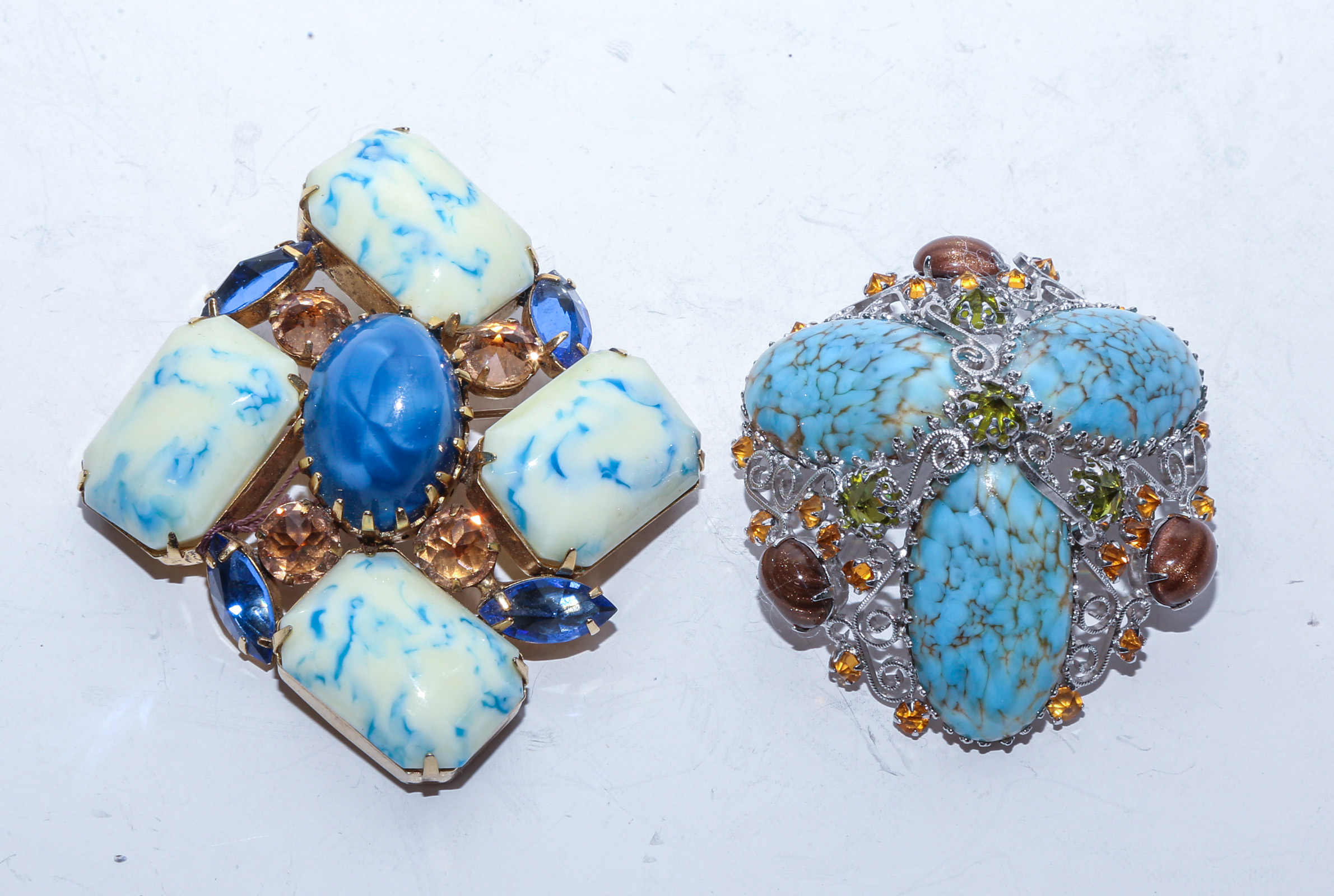 TWO SCHREINER NY BROOCHES