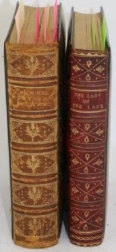 TWO SCOTTISH BOOKS WITH LEATHE