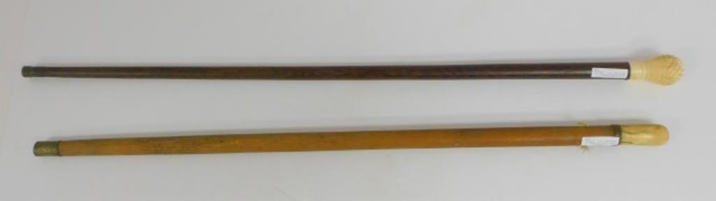 TWO SCRIMSHAW SAILOR MADE WALKING