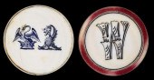 TWO SCRIMSHAWED IVORY POKER CH