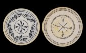 TWO SCRIMSHAWED IVORY POKER CH