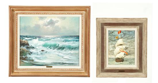 TWO SEASCAPES (EUROPEAN  20TH