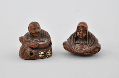 Two Seated Netsuke Figures with