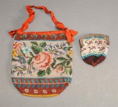 TWO SEED-BEADED POUCHES, L OF
