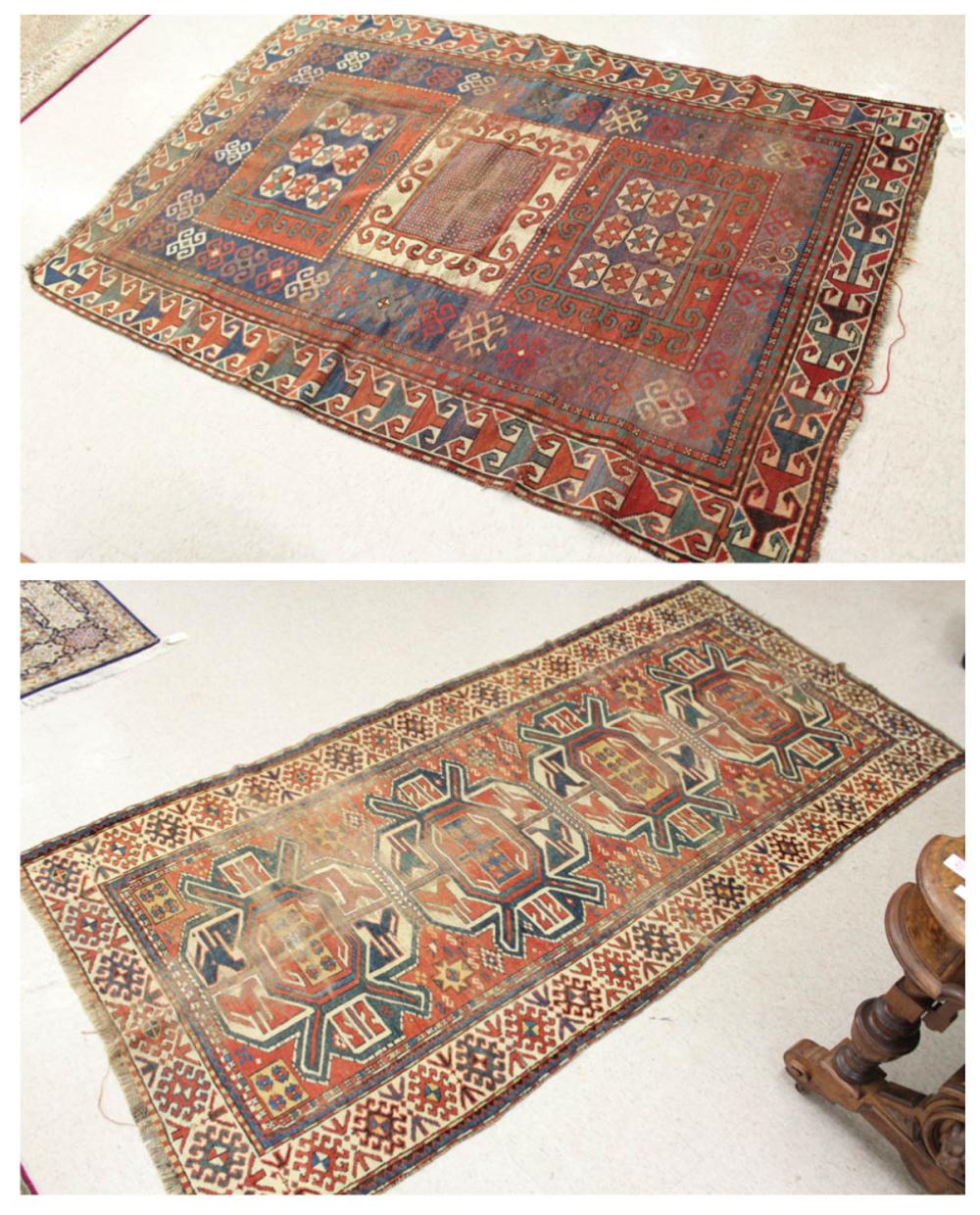 TWO SEMI-ANTIQUE CAUCASIAN AREA