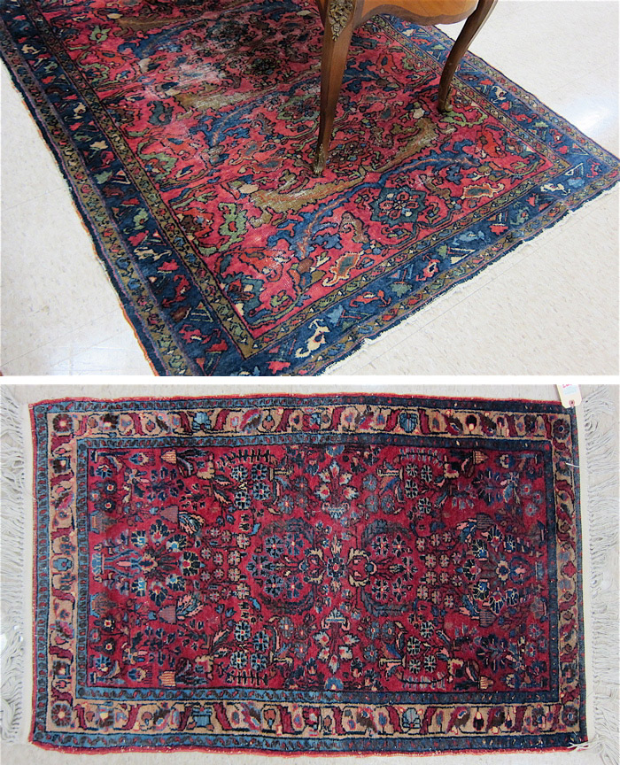 TWO SEMI-ANTIQUE PERSIAN AREA RUGS: