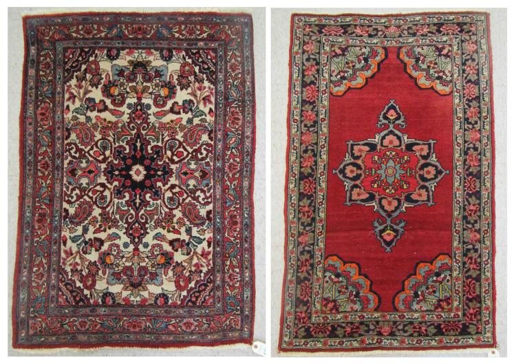 TWO SEMI-ANTIQUE PERSIAN MATS, BOTH