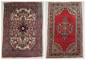 TWO SEMI-ANTIQUE PERSIAN MATS,