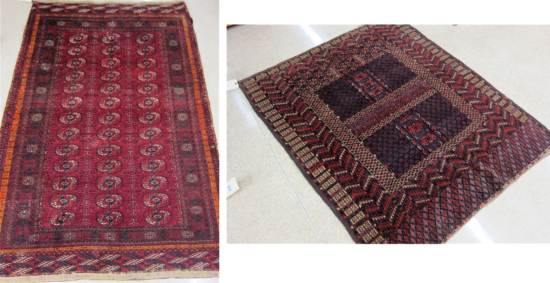 TWO SEMI-ANTIQUE PERSIAN TURKOMAN