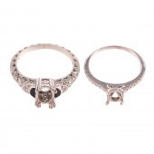 TWO SEMI-MOUNT RINGS IN PLATIN