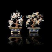 TWO SEMI-PRECIOUS STONES TREES