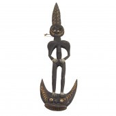 TWO SEPIK RIVER CARVED WOOD FI
