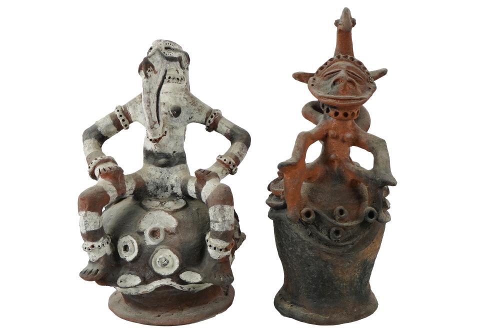 TWO SEPIK RIVER CLAY ROOF POTScirca