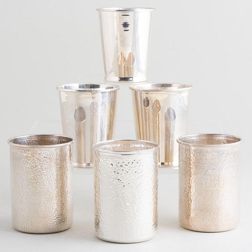 TWO SET SETS OF THREE SILVER
