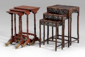 Two sets Chinese nesting table