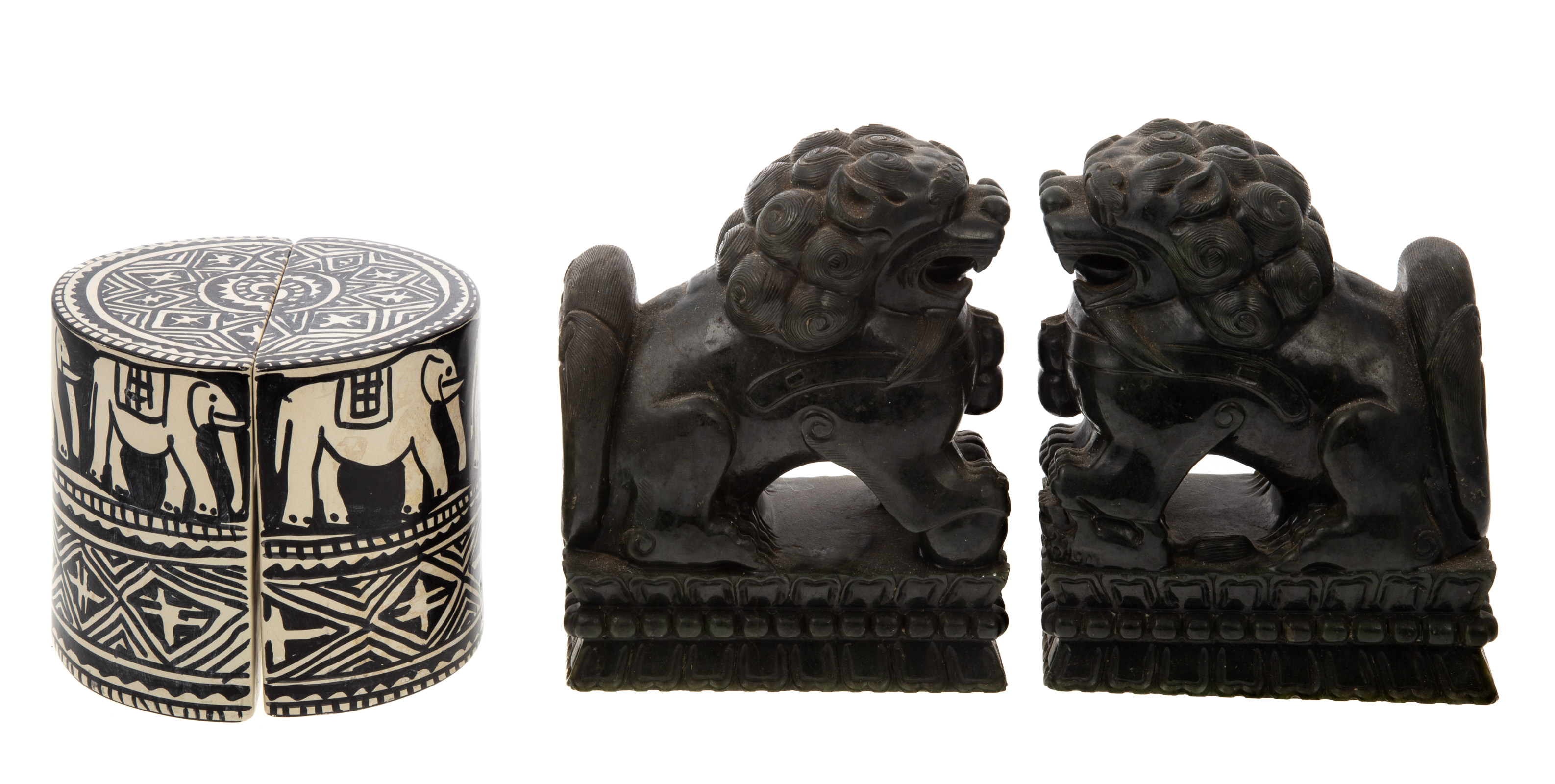 TWO SETS OF BOOK ENDS One depicting