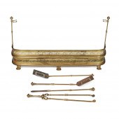 TWO SETS OF BRASS FIRE TOOLS A