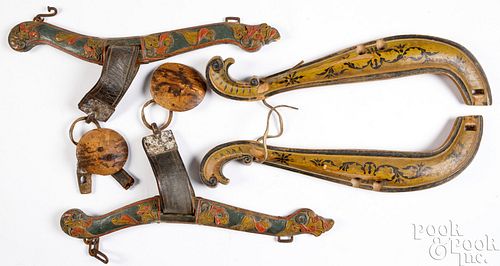 TWO SETS OF CARVED AND PAINTED