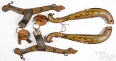TWO SETS OF CARVED AND PAINTED