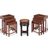 Two Sets of Chinese Hardwood N