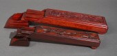 TWO SETS OF CHINESE TEAK CHOPS