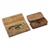 TWO SETS OF COIN WEIGHTS WITH