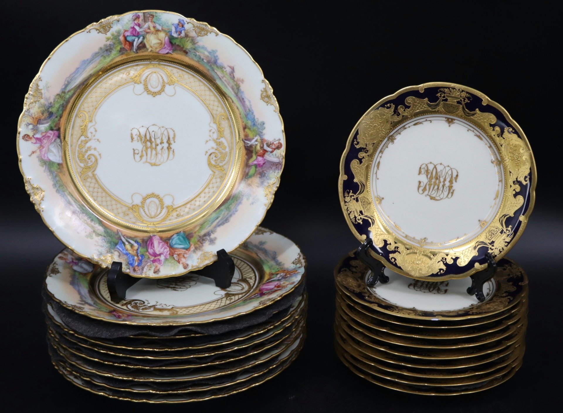 TWO SETS OF DRESDEN PORCELAIN