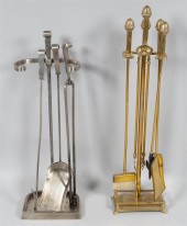 TWO SETS OF FIREPLACE TOOLSTWO