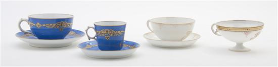 * Two Sets of French Porcelain Cups