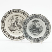 TWO SETS OF FRENCH CREIL PLATE