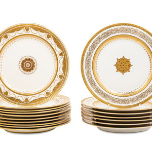 Two Sets of Gilt Porcelain Dinner