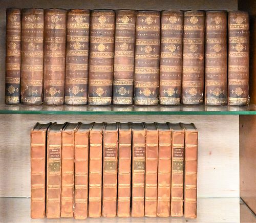 TWO SETS OF LEATHER BOUND