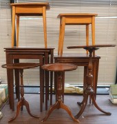 TWO SETS OF MAHOGANY NESTING T
