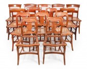 TWO SETS OF SABER-LEG CHAIRS 1