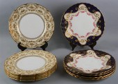 TWO SETS OF SIX DOULTON GILT D