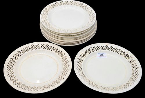 TWO SETS OF SIX LEEDS CREAMWARE