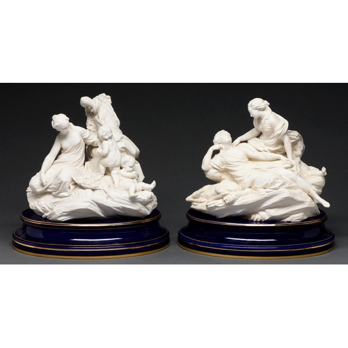 Two Sevres biscuit porcelain