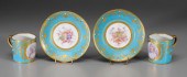 Two Sevres cups and saucers: c